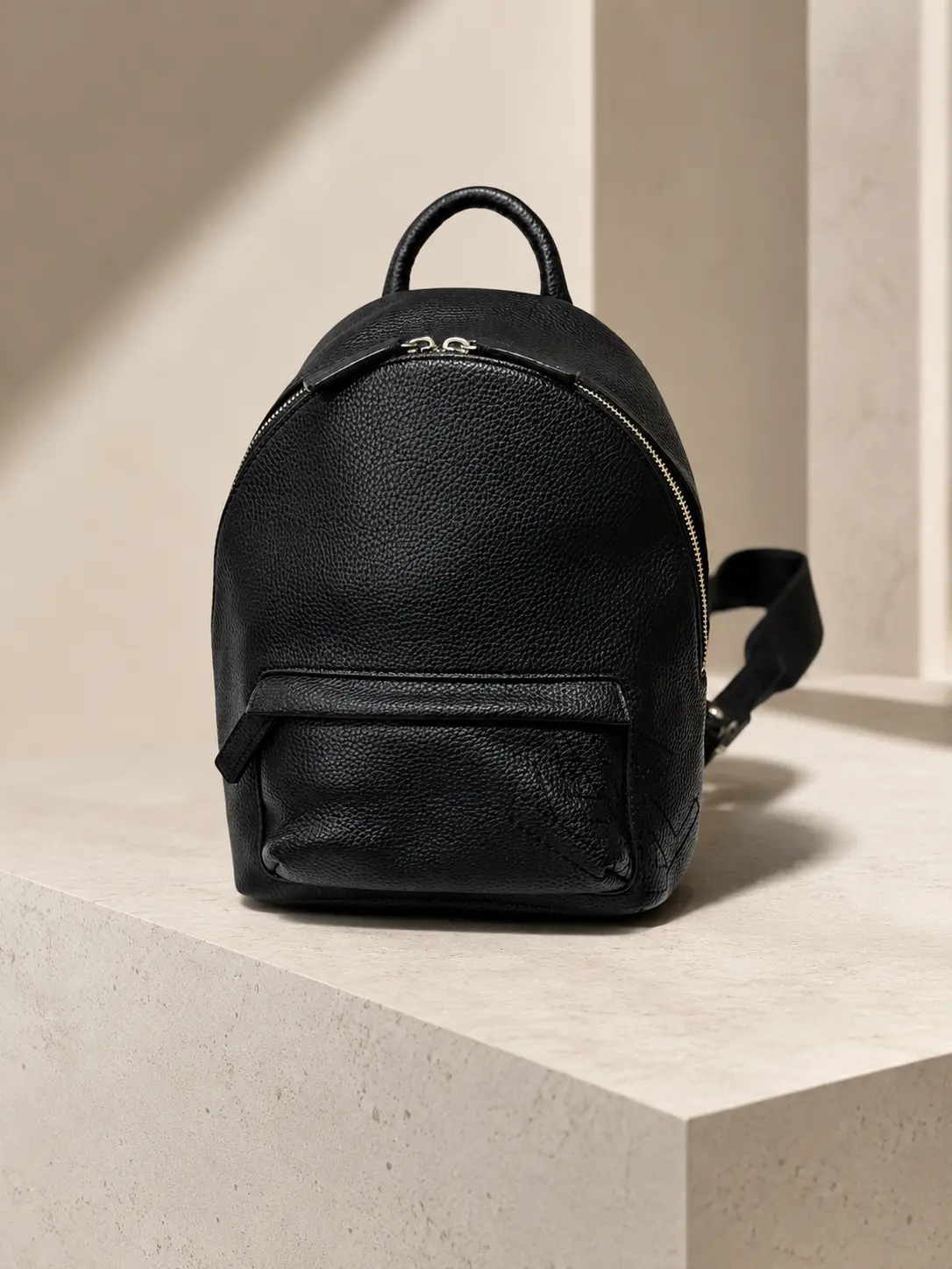 Mini Backpack Lëkurë e Zezë