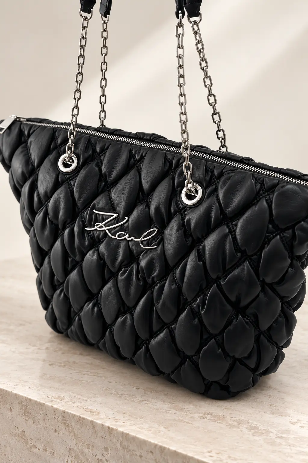 Karl Lagerfeld — Quilted Chain Tote